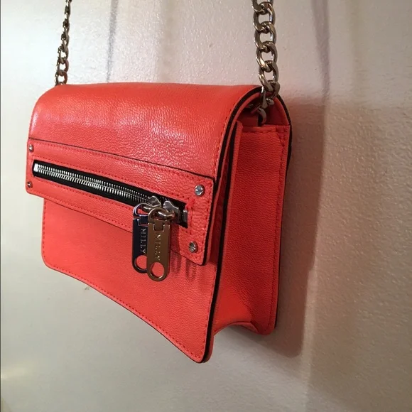 Milly Orange Leather Crossbody Bag - Picture 2 of 4